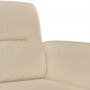 Ensemble de canapés 3 pcs avec coussins Crème Tissu microfibre