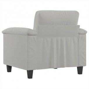 Fauteuil gris clair 60 cm tissu microfibre