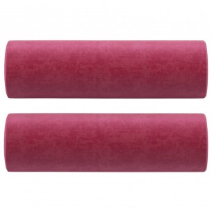 Canapé 2 places avec oreillers bordeaux 140 cm velours