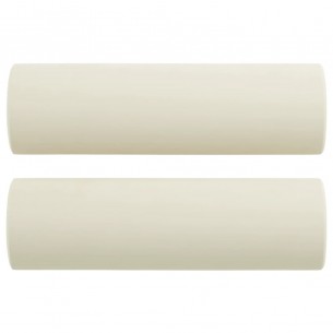 Canapé 2 places avec oreillers décoratifs crème 120 cm velours