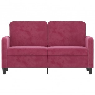 Canapé à 2 places Rouge bordeaux 120 cm Velours