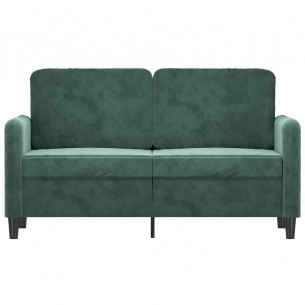 Canapé à 2 places Vert foncé 120 cm Velours