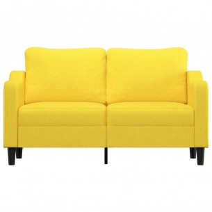 Canapé à 2 places Jaune clair 140 cm Tissu