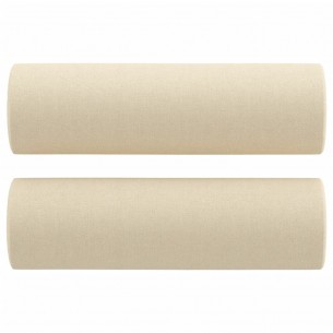 Ensemble de canapés 2 pcs avec coussins crème tissu