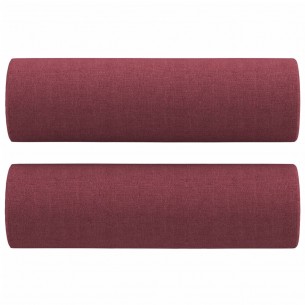 Canapé 2 places avec oreillers bordeaux 140 cm tissu