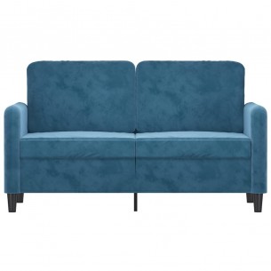 Canapé à 2 places Bleu 120 cm Velours