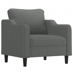 Ensemble de canapés 3 pcs coussins gris foncé tissu