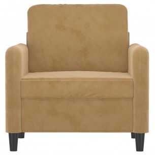 Fauteuil Marron 60 cm Velours