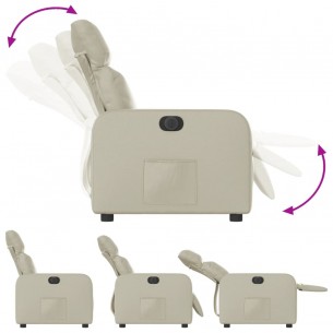 Fauteuil inclinable électrique Crème Similicuir