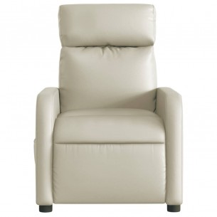 Fauteuil inclinable électrique Crème Similicuir