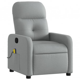 Fauteuil de massage inclinable Gris clair Tissu