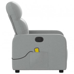 Fauteuil de massage inclinable Gris clair Tissu