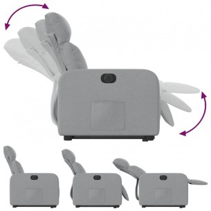 Fauteuil inclinable électrique gris clair tissu
