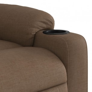 Fauteuil inclinable électrique marron tissu
