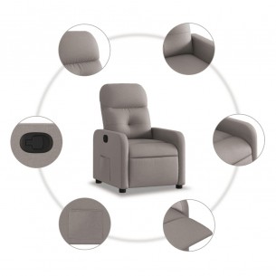 Fauteuil inclinable Taupe Tissu