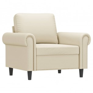 Fauteuil Crème 60 cm Similicuir