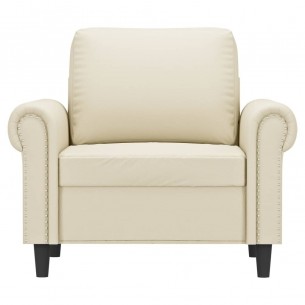 Fauteuil Crème 60 cm Similicuir