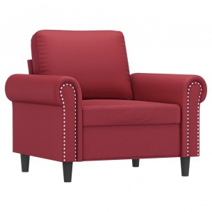 Fauteuil Rouge bordeaux 60 cm Similicuir