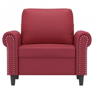 Fauteuil Rouge bordeaux 60 cm Similicuir