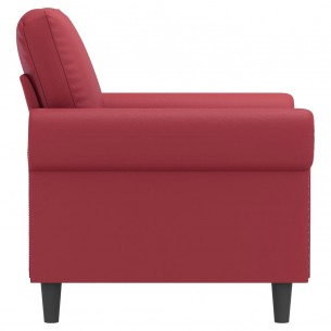 Fauteuil Rouge bordeaux 60 cm Similicuir