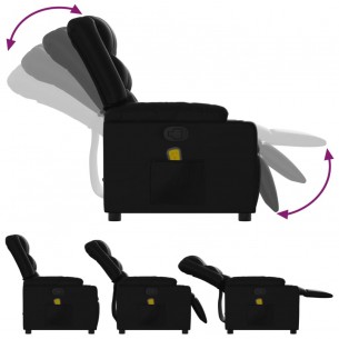 Fauteuil de massage inclinable Noir Similicuir