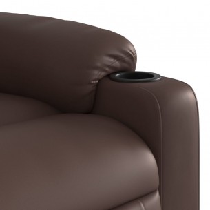 Fauteuil inclinable électrique marron similicuir