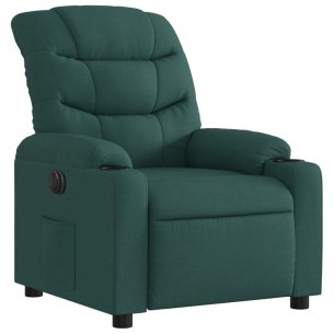 Fauteuil inclinable électrique Vert foncé Tissu