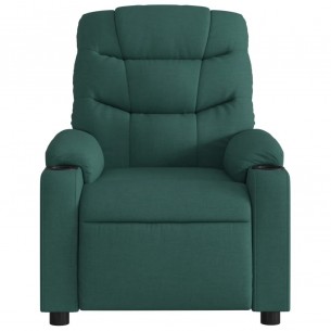 Fauteuil inclinable électrique Vert foncé Tissu