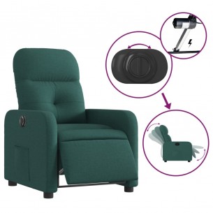 Fauteuil inclinable électrique Vert foncé Tissu