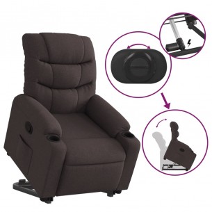 Fauteuil inclinable marron foncé tissu