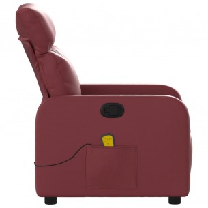 Fauteuil de massage inclinable Rouge bordeaux Similicuir