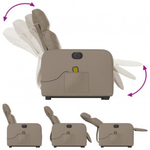 Fauteuil inclinable de massage électrique cappuccino similicuir
