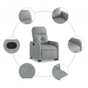 Fauteuil inclinable Gris clair Tissu