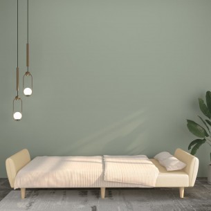 Canapé-lit à 2 places crème tissu
