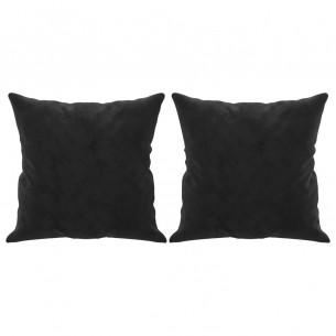Canapé 2 places avec oreillers décoratifs noir 120 cm velours