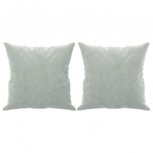 Canapé 2 places avec oreillers gris clair 120 cm velours