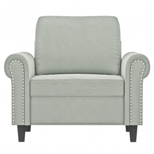 Fauteuil Gris clair 60 cm Velours