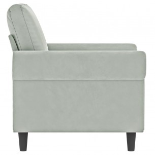Fauteuil Gris clair 60 cm Velours