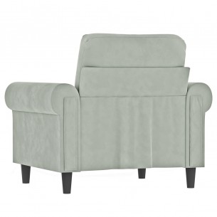 Fauteuil Gris clair 60 cm Velours