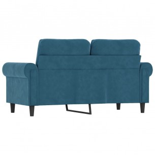 Canapé à 2 places Bleu 120 cm Velours
