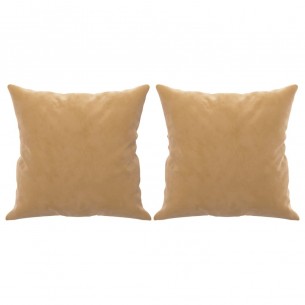 Canapé 2 places avec oreillers décoratifs brun 140 cm velours