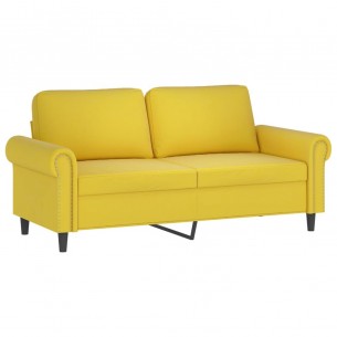 Canapé à 2 places Jaune 140 cm Velours