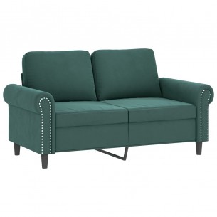 Canapé à 2 places Vert foncé 120 cm Velours