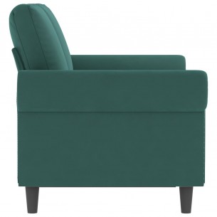 Canapé à 2 places Vert foncé 120 cm Velours