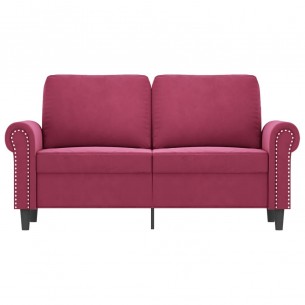 Canapé à 2 places Rouge bordeaux 120 cm Velours