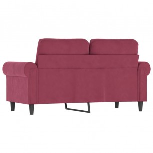 Canapé à 2 places Rouge bordeaux 120 cm Velours