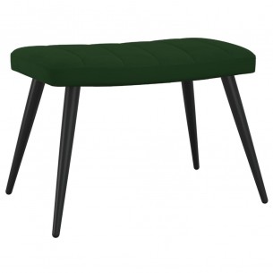 Chaise de relaxation avec repose-pied Vert foncé Velours