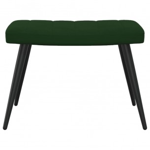 Chaise de relaxation avec repose-pied Vert foncé Velours