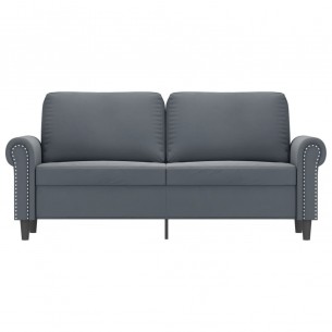 Canapé à 2 places Gris foncé 140 cm Velours