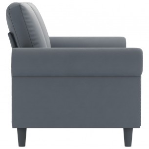 Canapé à 2 places Gris foncé 140 cm Velours